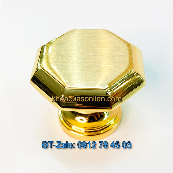 Báo giá nơi bán mẫu Núm tủ hình bát giác mạ màu vàng, mặt xước NT-014B đẹp giá rẻ tại Hà Nội