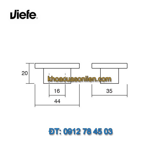Giá bán mẫu Núm tủ hình chữ nhật mạ cờ-rôm bóng SQUARE 0065 của Viefe nhập khẩu Tây Ban Nha giá rẻ tại Hà Nội