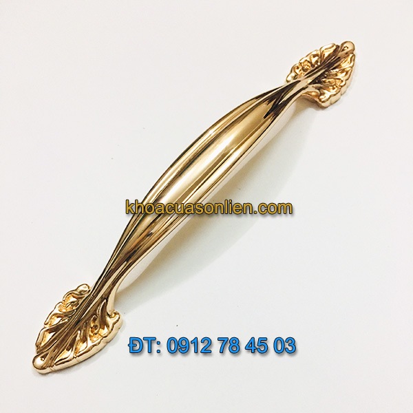 Báo giá nơi bán mẫu Tay co tủ bếp tân cổ điển màu vàng bóng TT-001 tâm 96 - 128mm giá rẻ tại Hà Nội