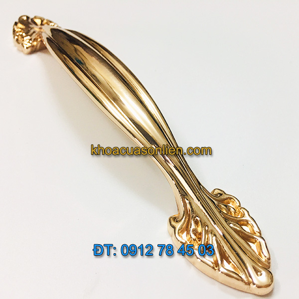 Báo giá nơi bán mẫu Tay co tủ bếp tân cổ điển màu vàng bóng TT-001 tâm 96 - 128mm giá rẻ tại Hà Nội