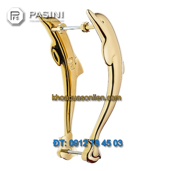 Báo giá Tay nắm cửa cao cấp đẹp hình Cá heo mạ vàng PVD của Pasini nhập khẩu Italy