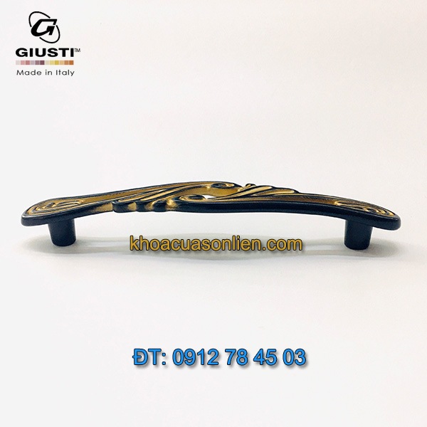 Bảng giá mẫu Tay nắm cửa tủ màu vàng đen WMN830.128.001B 128mm Giusti - Italy xịn nhập khẩu chính hãng tại Hà Nội
