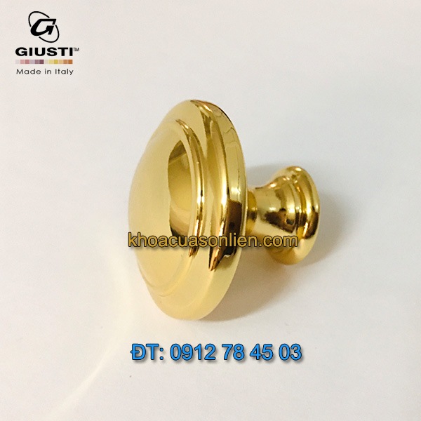 Báo giá mẫu Tay nắm cửa tủ tròn mạ vàng 24K Giusti WPO2025/30.00GP 30mm - Italy xịn nhập khẩu chính hãng tại Hà Nội
