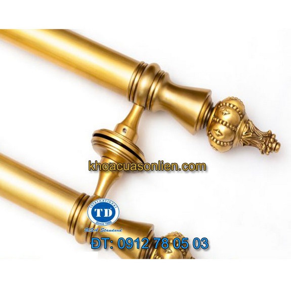 Tay nắm cửa sảnh đồng thau TD BPH 681202-2