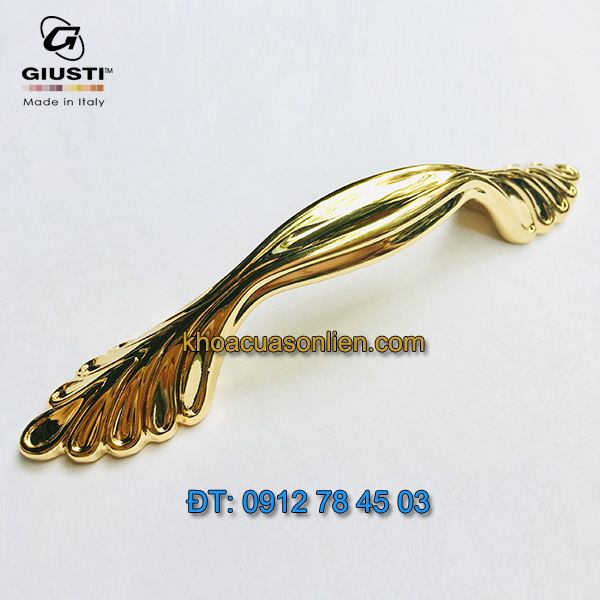 Báo giá Tay nắm tủ bếp tân cổ điểm mạ vàng 24K Maniglia Zama 128mm của hãng Giusti - Italia
