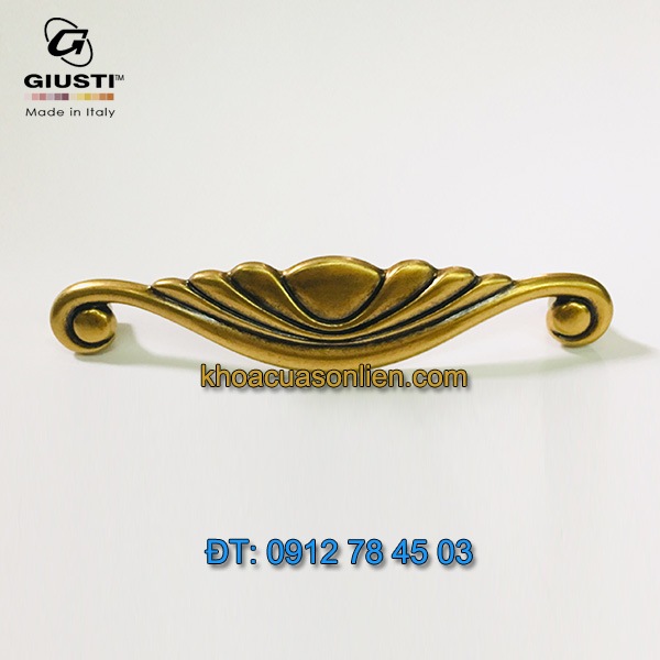 Báo giá Tay nắm tủ đẹp tân cổ điển màu đồng giả cổ Placcato Oro của hãng Giusti - Italy