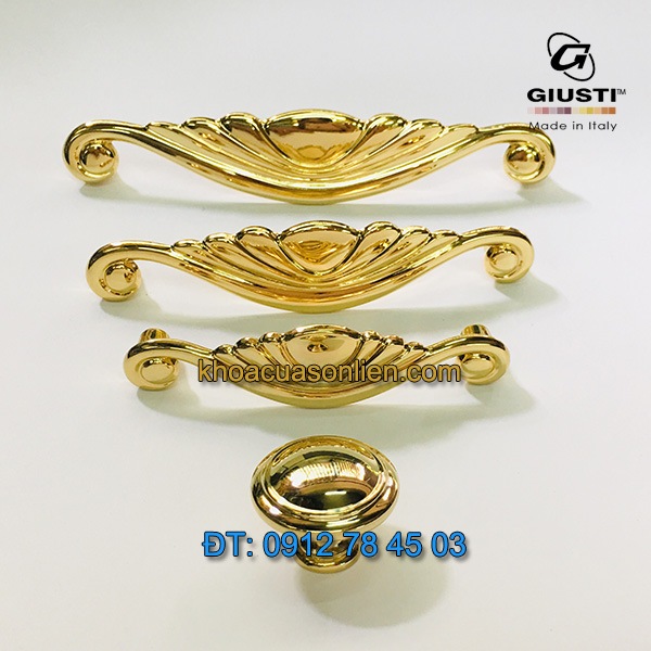Báo giá Tay nắm tủ cao cấp mạ vàng 24K Placcato Oro của hãng Giusti - Italy