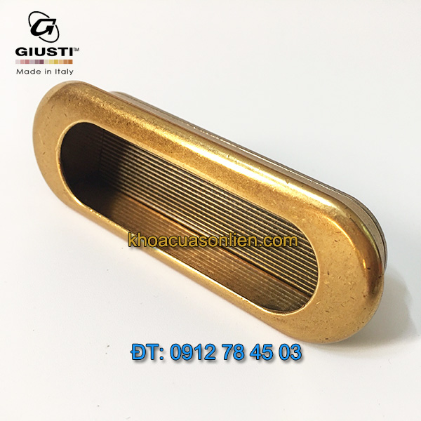 Báo giá nơi bán mẫu Tay nắm tủ âm màu đồng WMN540.075.00A8 75mm của Giusti nhập khẩu Italy giá rẻ tại Hà Nội
