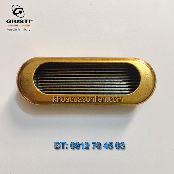 Báo giá nơi bán mẫu Tay nắm tủ âm màu đồng WMN540.075.00A8 75mm của Giusti nhập khẩu Italy giá rẻ tại Hà Nội