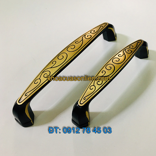 nơi bán Tay nắm tủ bằng đồng dây hoa màu vàng đen 2111 series tại Hà Nội