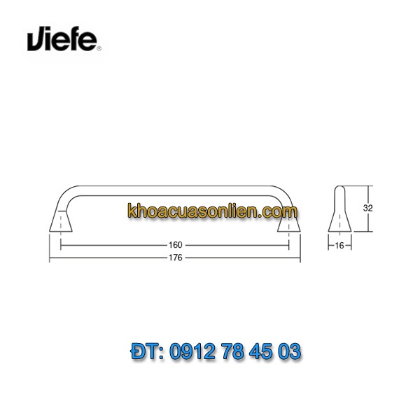 Báo giá mẫu Tay nắm tủ chữ C thân tròn BELLA 0447 của Viefe nhập khẩu Tây Ban Nha giá rẻ tại Hà Nội