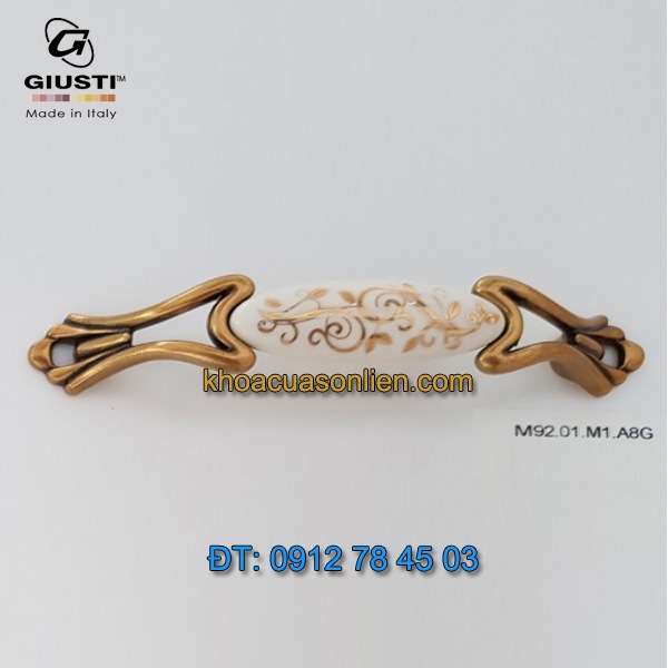 Nơi bán tay nắm tủ cổ điển đẹp M92.01.M1.A8G 128mm Giusti nhập khẩu Italy tại Hà Nội