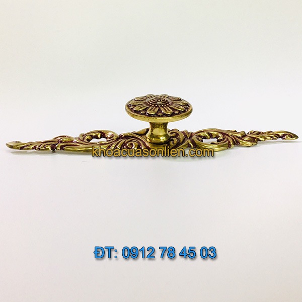 Báo giá mẫu Tay nắm tủ hình dây hoa kiểu cổ điển bằng đồng 31300 - 150mm giá rẻ tại Hà Nội