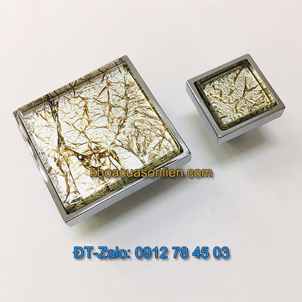 Báo giá nơi bán mẫu Tay nắm tủ hình vuông kiểu hiện đại gắn mặt thủy tinh Mosaic NT-011 NT-010 giá rẻ tại Hà Nội