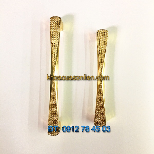 Báo giá mẫu Tay nắm tủ mạ màu vàng chất liệu hợp kim 6031 128mm và 158mm giá rẻ tại Hà Nội