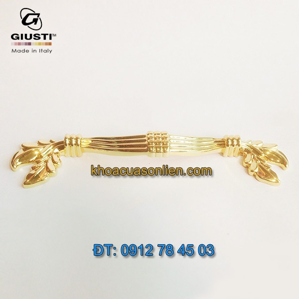 Báo giá nơi bán mẫu Tay nắm tủ nguyệt quế mạ vàng 24K WMN744.096.00GP 96mm Giusti nhập khẩu Italy giá rẻ tại Hà Nội