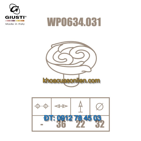 Nơi bán Mẫu tay nắm tủ tân cổ điển WPO634.031.00A8 32mm Giusti -Italy xịn tại Hà Nội