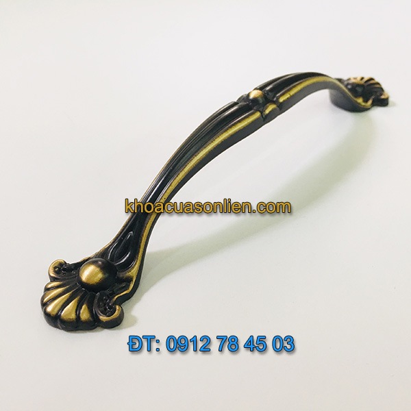 Nơi bán Tay nắm tủ tân cổ điển bằng đồng sơn tĩnh điện màu đen 6025 - 128mm tại Hà Nội