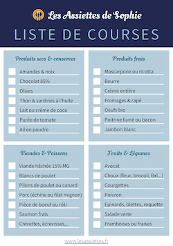 Liste De Courses Toute Prete Regime Ceto Et Lowcarb Les Assiettes De Sophie