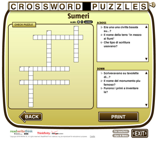 Crossword Puzzle Creare La Scheda Di Un Cruciverba Stampabile O Da Svolgere Direttamente Online Maestroalberto