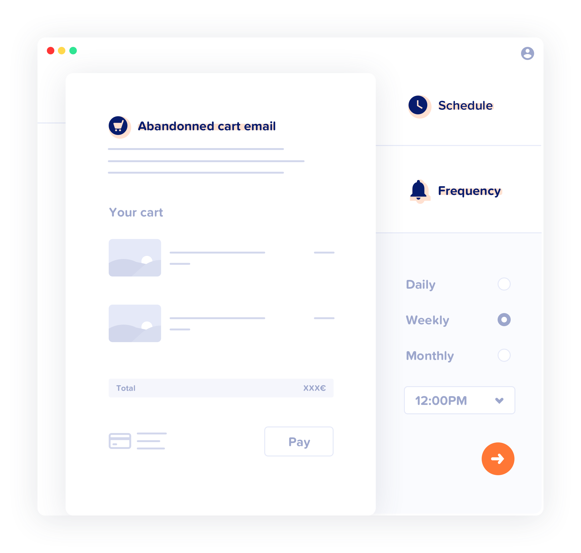 Illustration of MailPoets abandoned cart emails