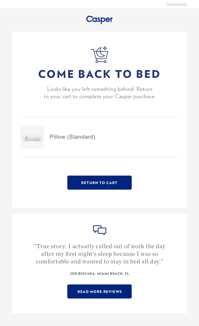 Casper email with good segmentation