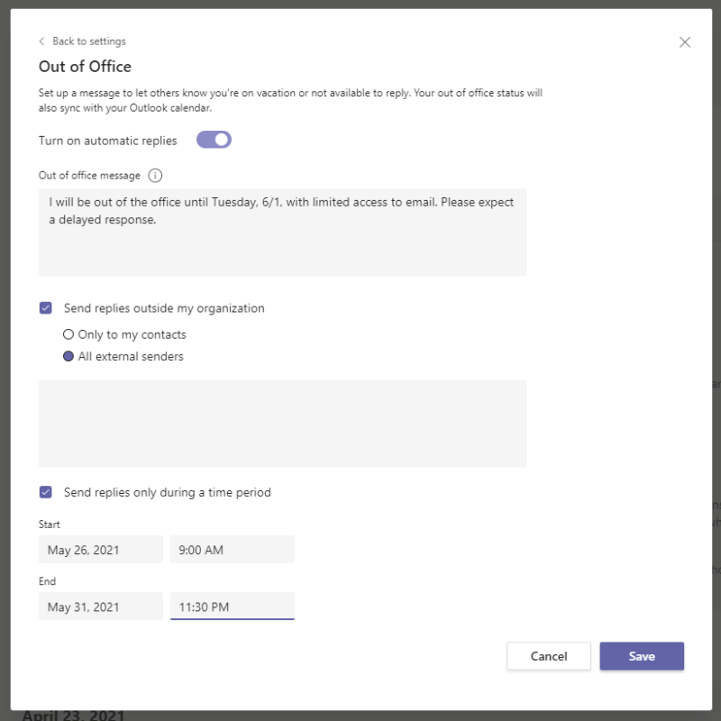 How to set out of office in teams mobile app new microsoft teams update 
