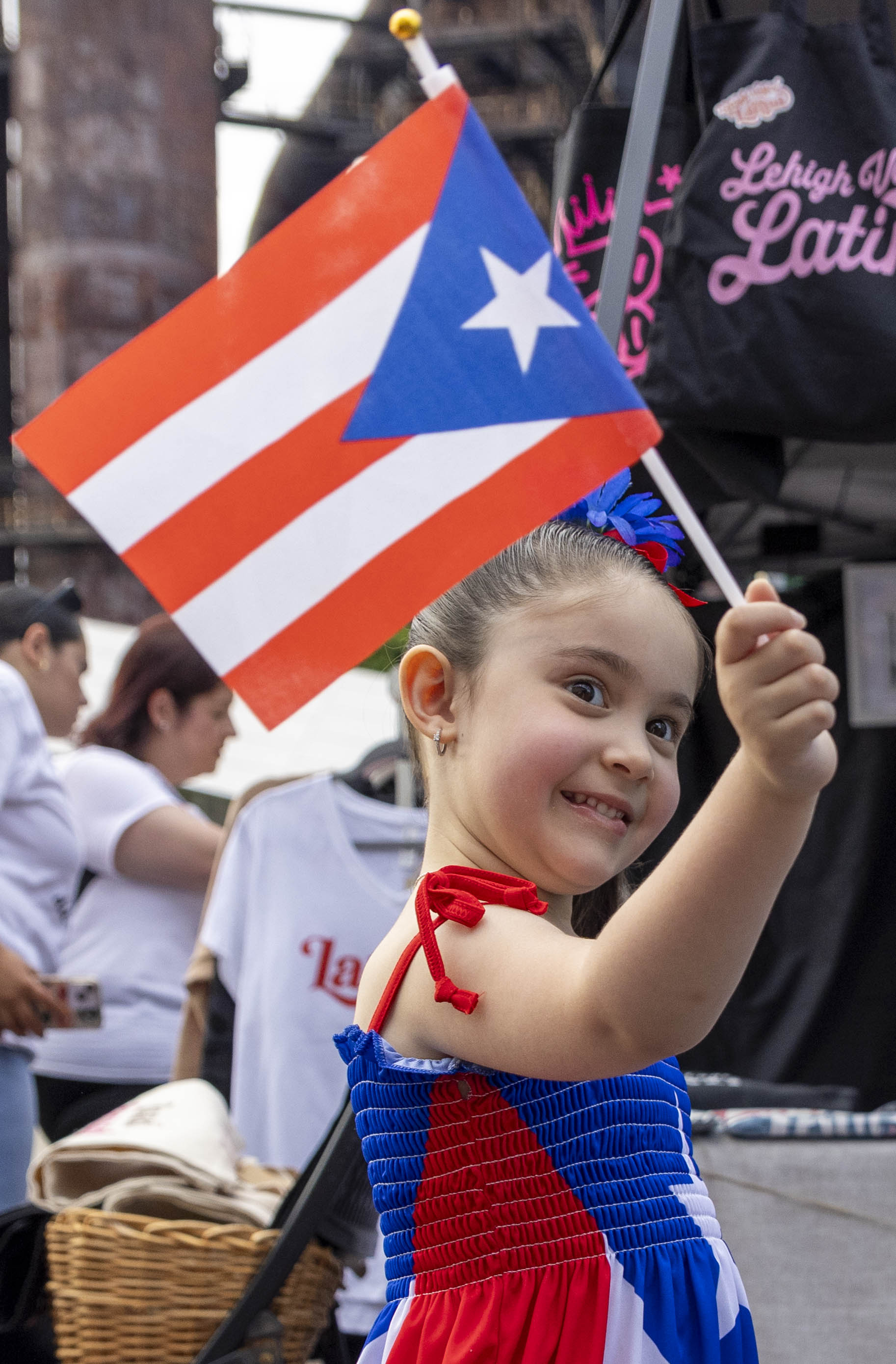 Lara Camil Luna Ortega dances Friday, June 28, 2024, during the 13th annual ¡Sabor! Latin Festival at SteelStacks in Bethlehem. The festival is a celebration of Latin heritage including music, food and family fun. (Emma Reed/The Morning Call)