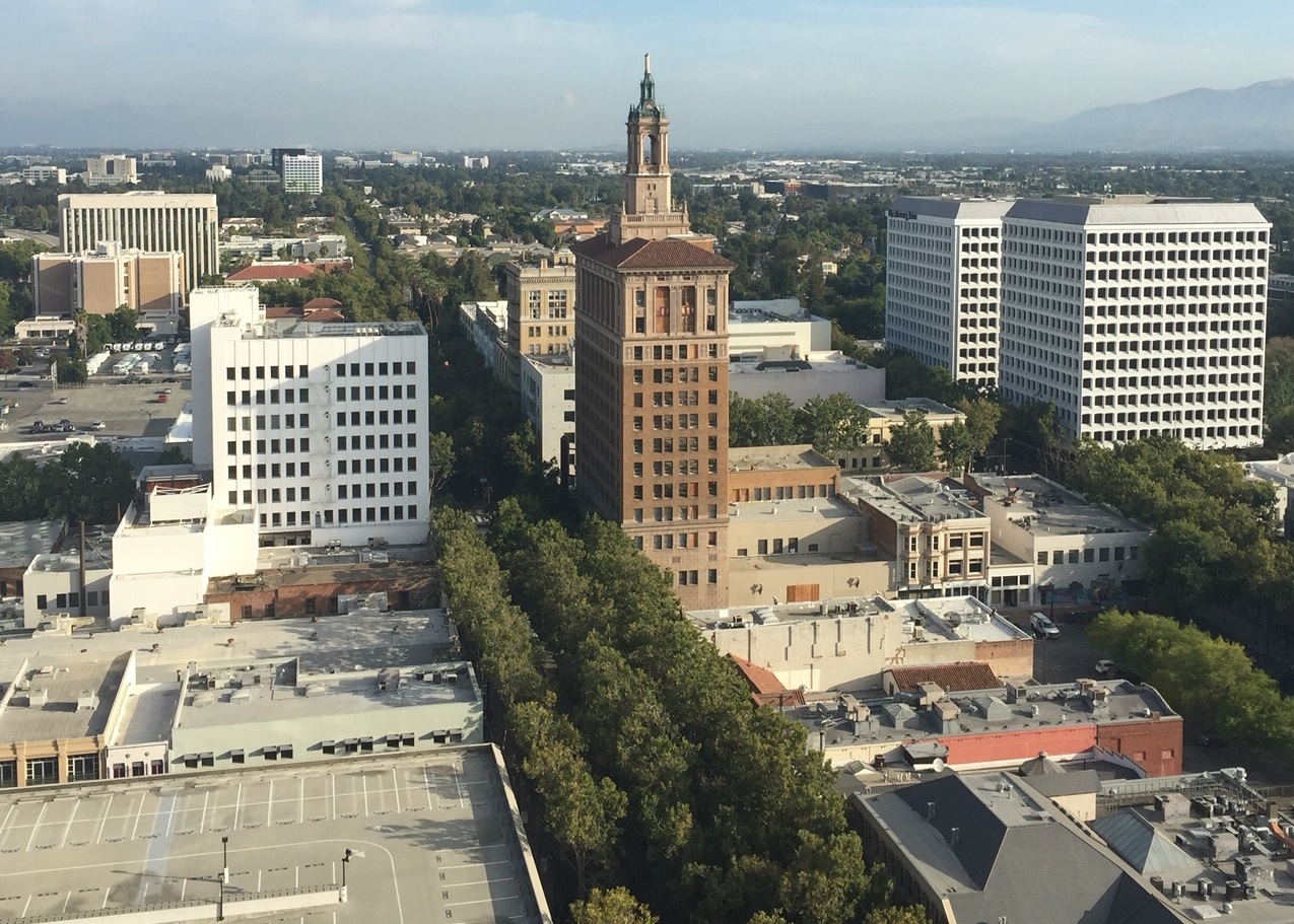 The San Jose skyline, seen in 2021.