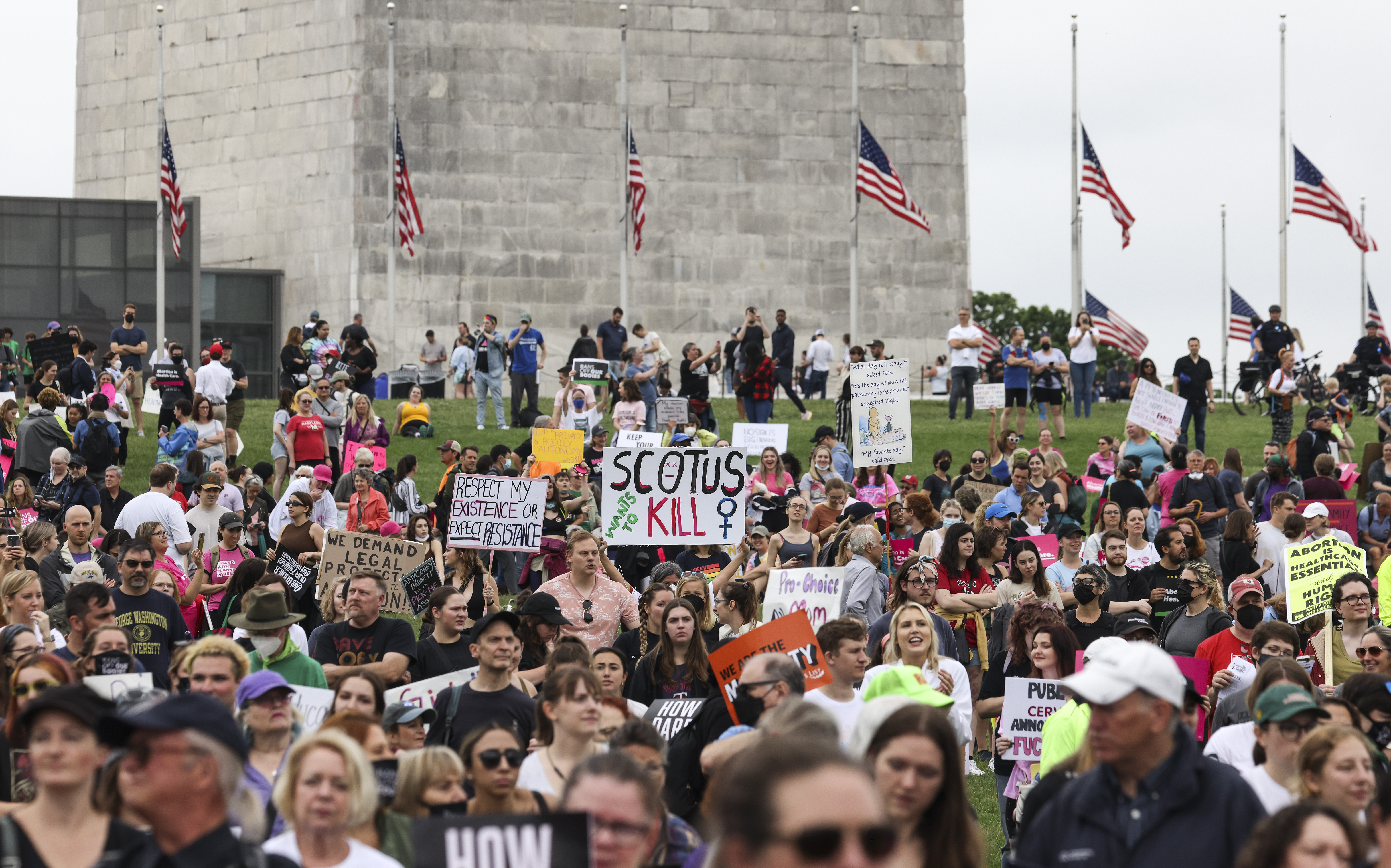 Abortion rights activists participate in a rally on May 14, 2022 in Washington, DC.