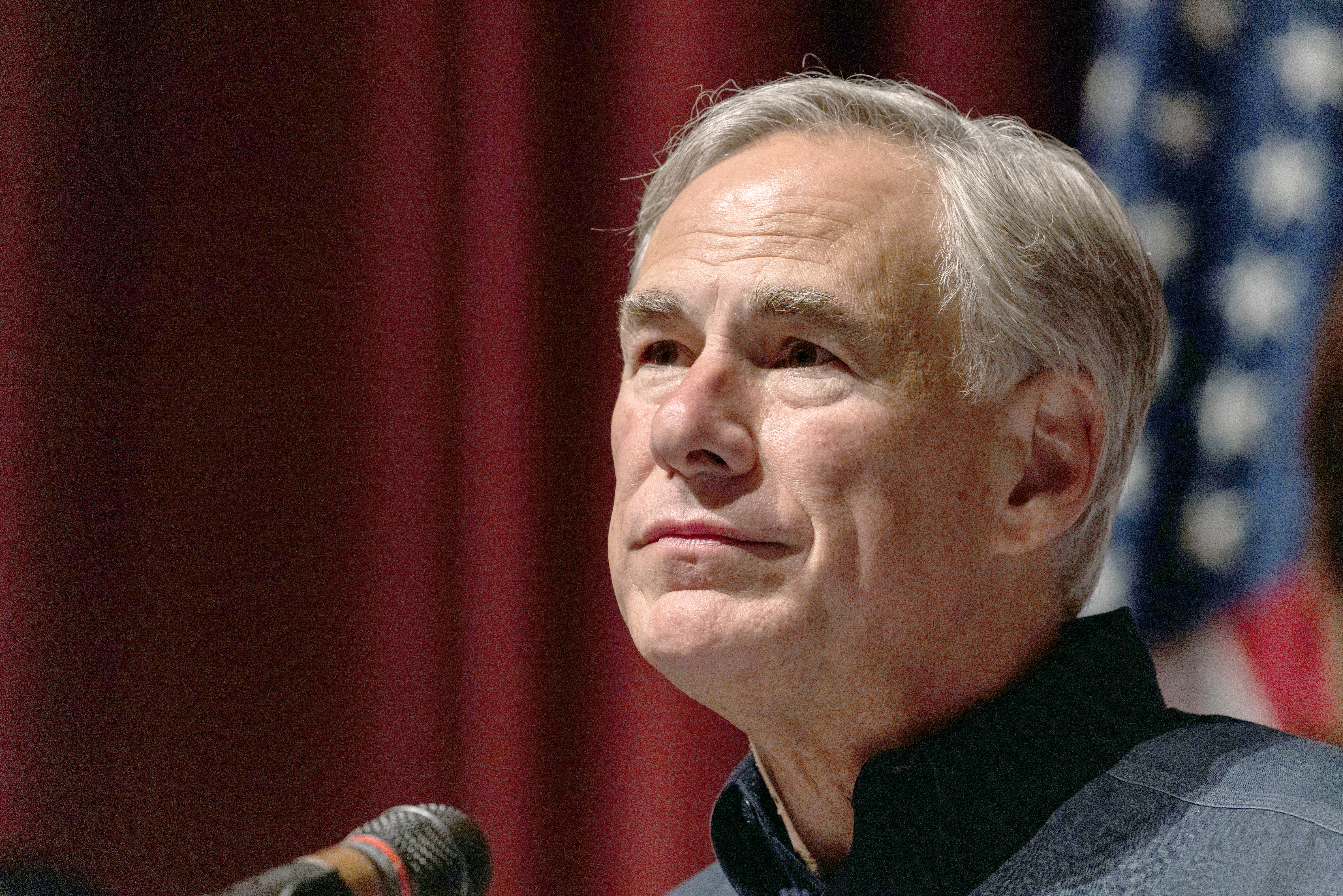 Texas Gov. Greg Abbott speaks during a press conference at Uvalde High School