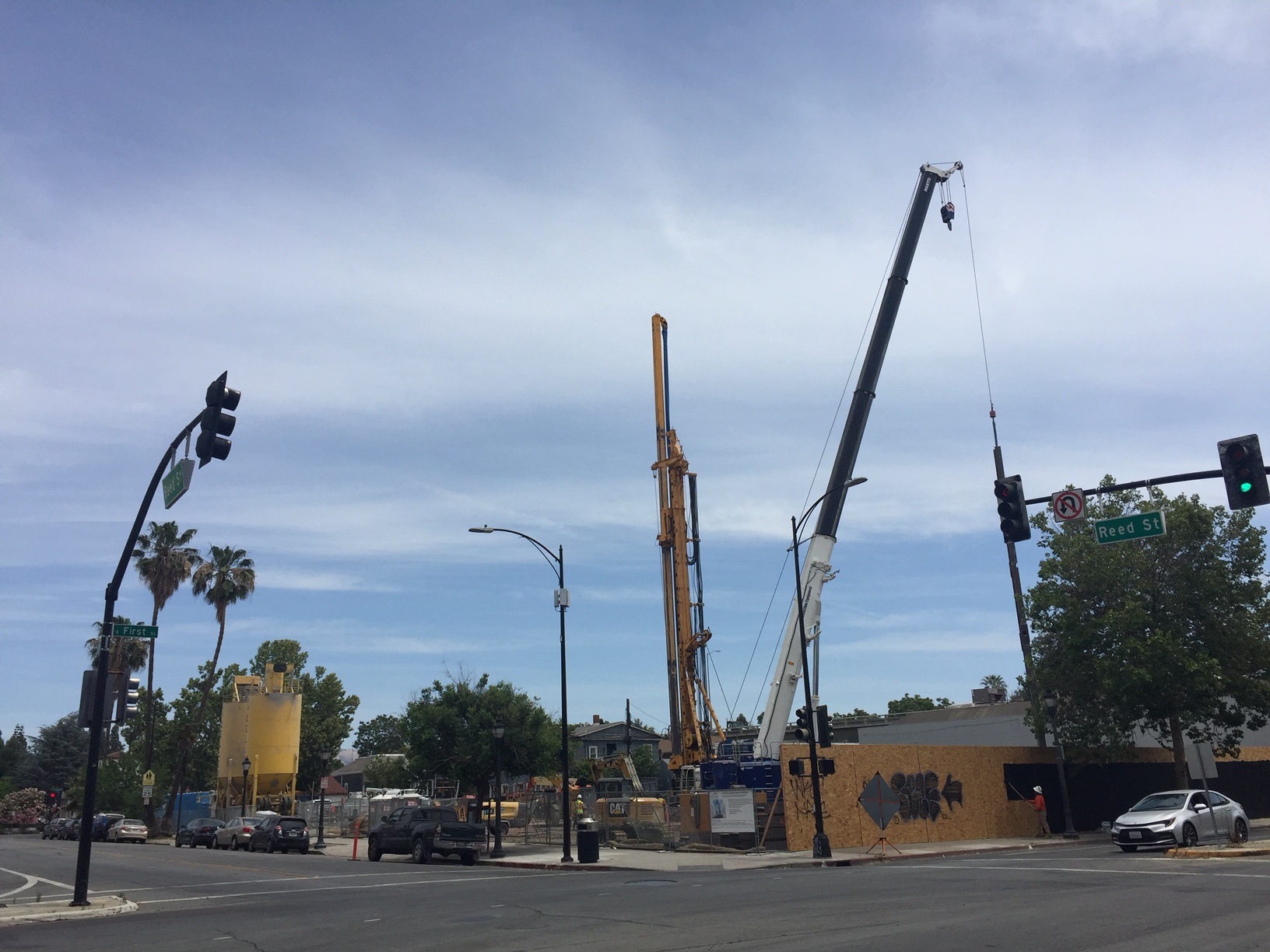 Construction site of Garden Gate Tower, a 336-unit housing highrise at 600 S. First St. in downtown San Jose.(George Avalos/Bay Area News Group)