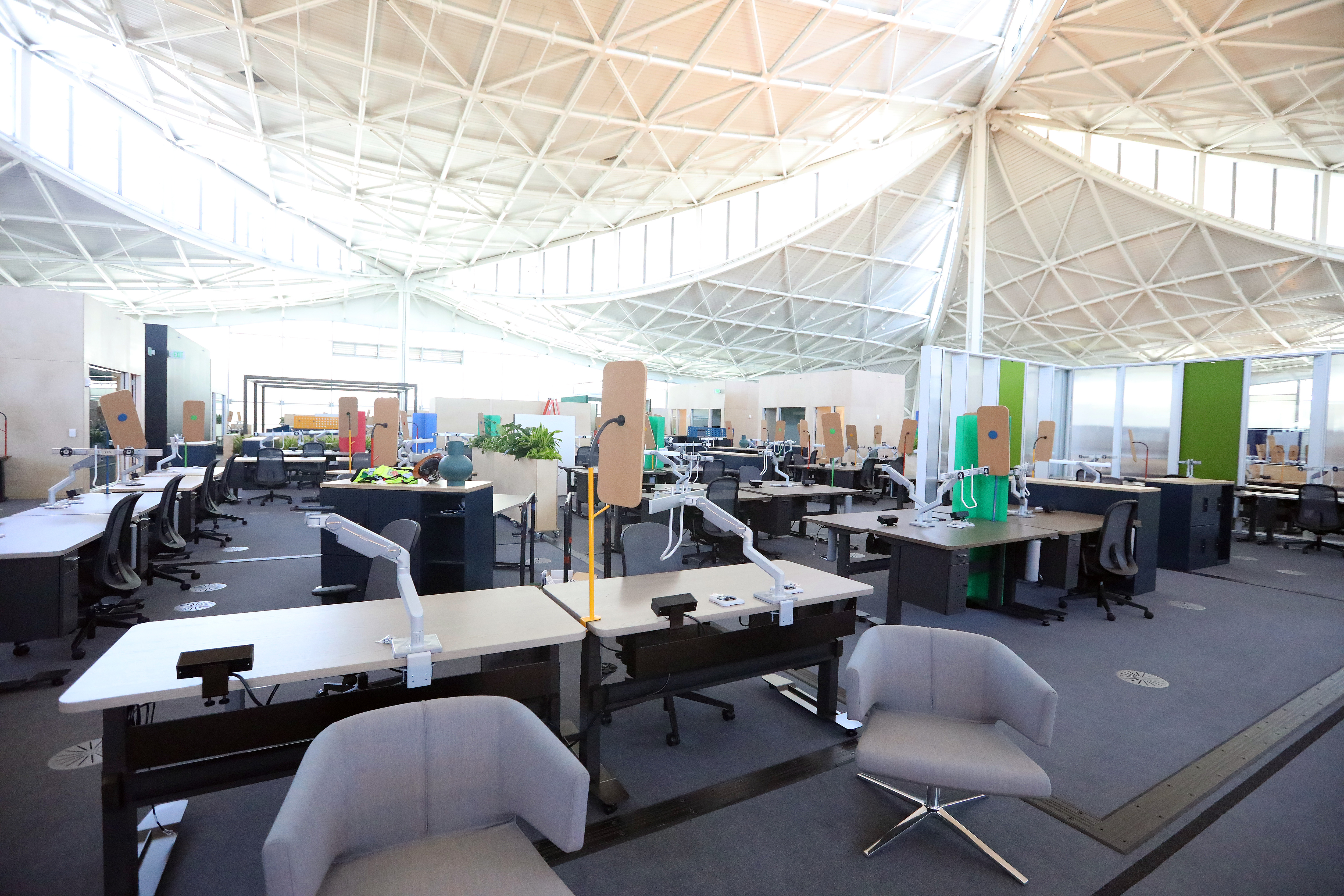 Office space at the new Google Bay View campus