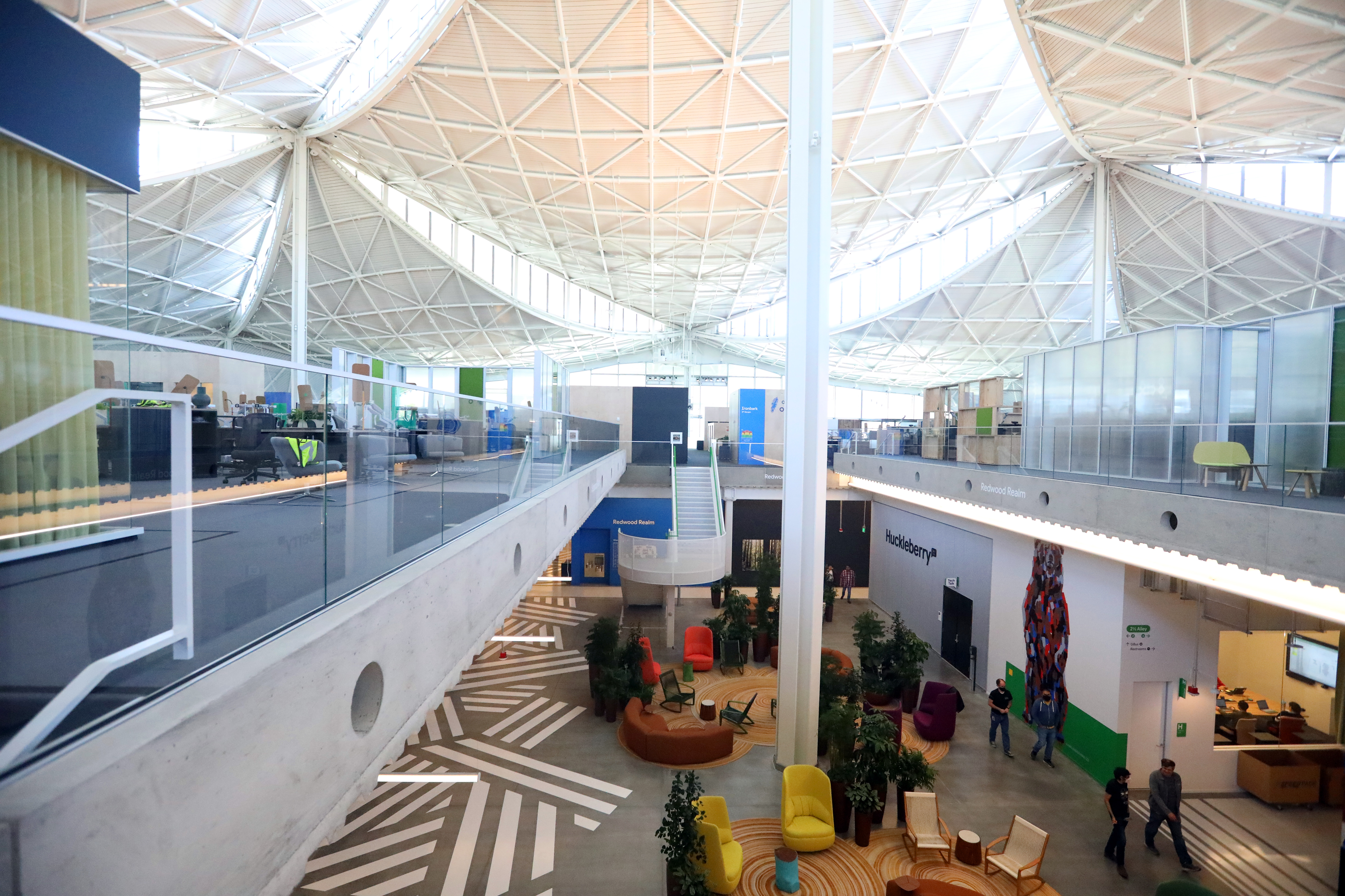 Office space is photographed at the new Google Bay View campus