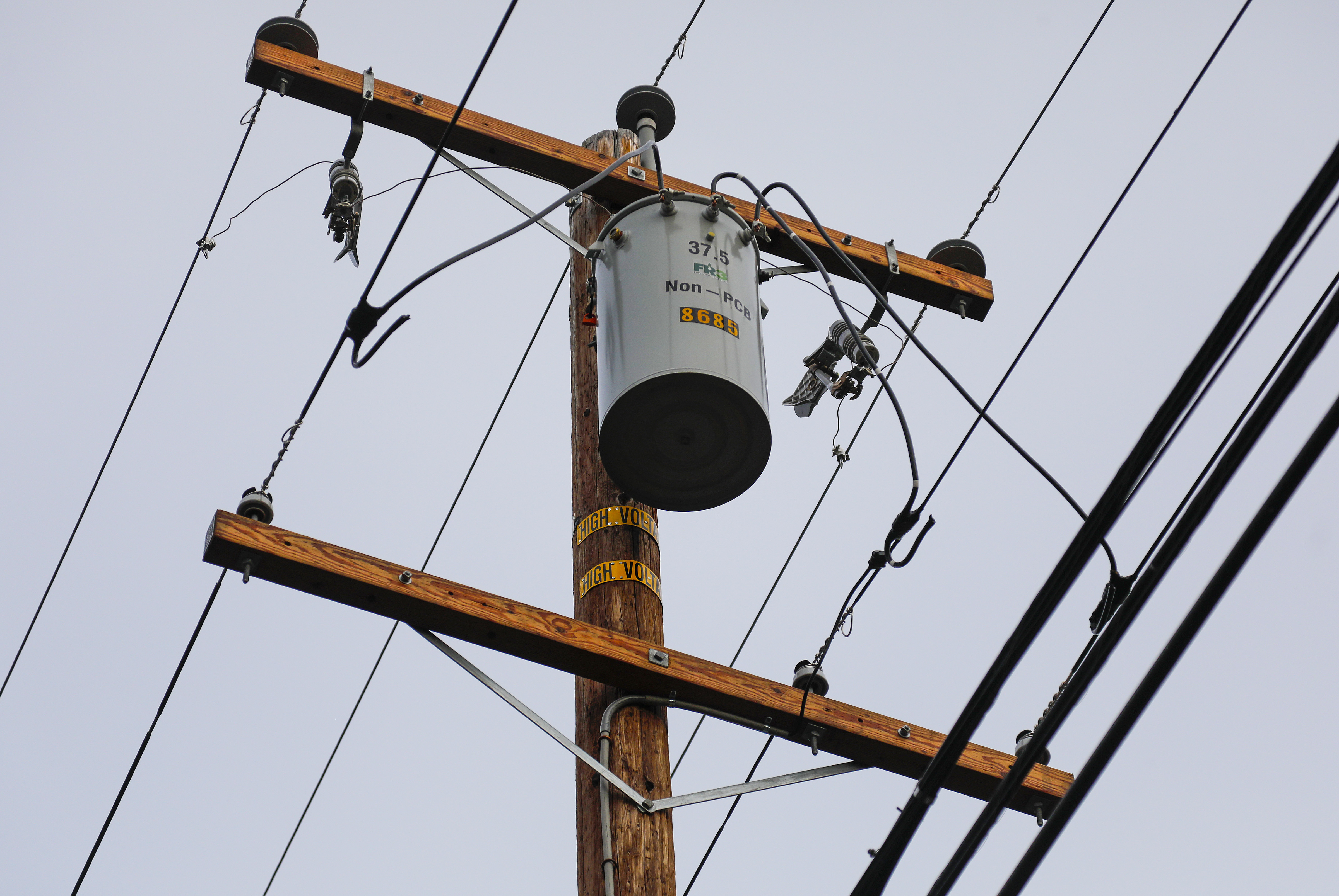 A newly installed transformer at Christine Drive and Ross Drive in Palo Alto, Calif.