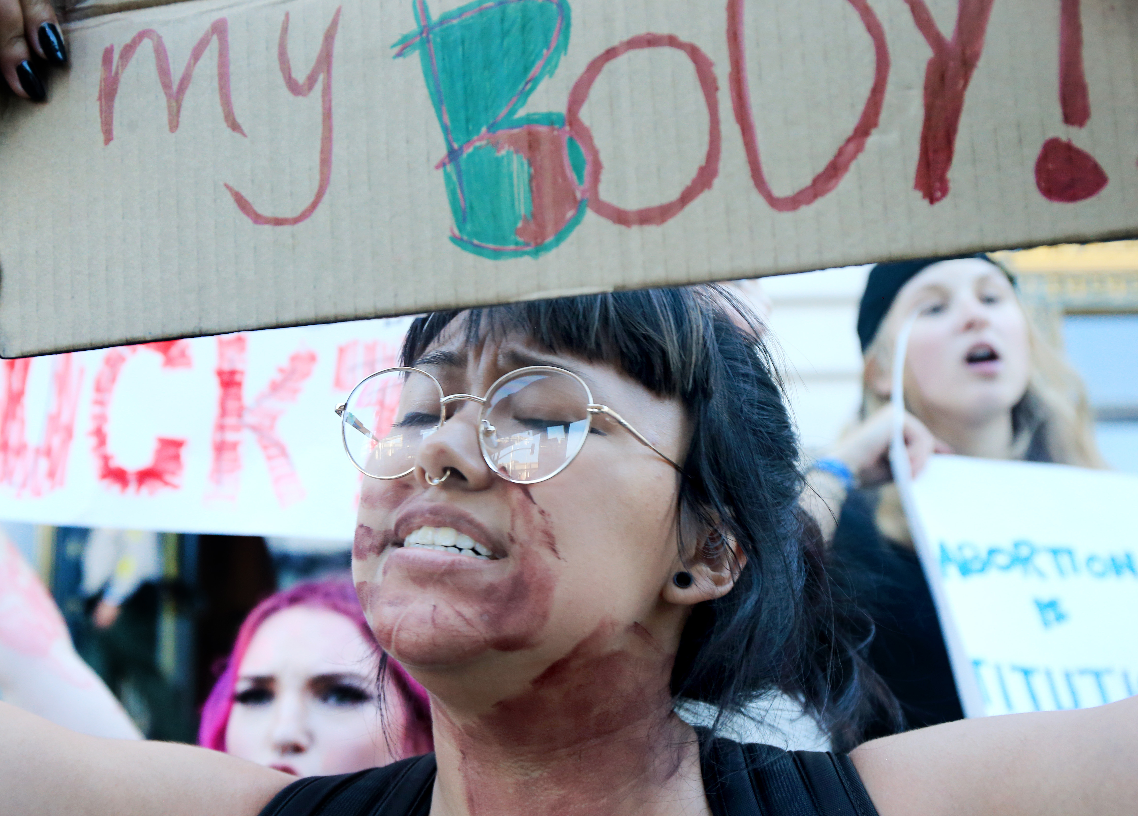 Abortion rights demonstrators protest outside the San Francisco City Hall after the Supreme Court overturned the abortion rights case Roe v. Wade on Friday, June 24, 2022, in San Francisco, Calif. (Ray Chavez/Bay Area News Group)