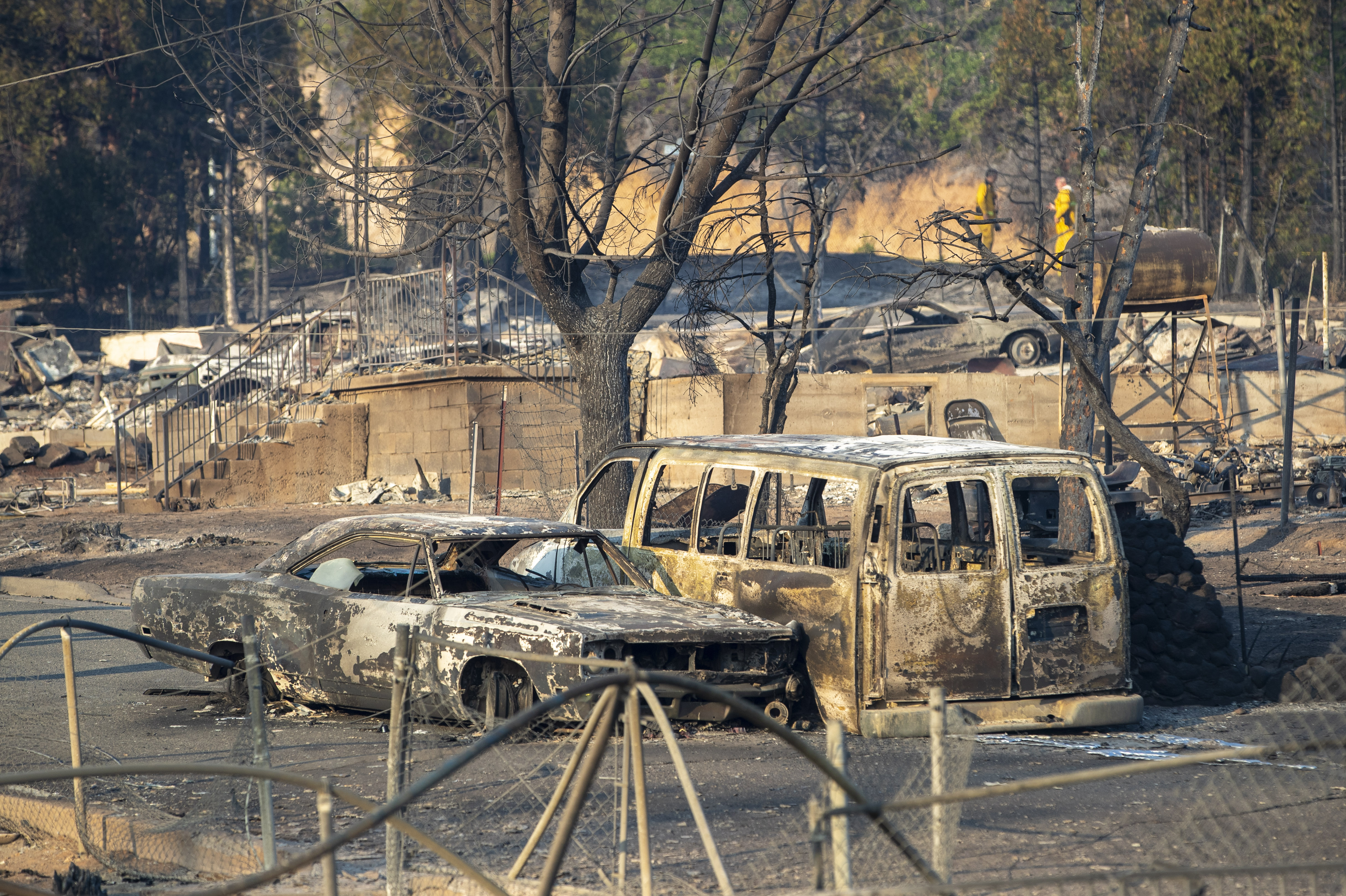 WEED, CALIFORNIA - SEPTEMBER 3: The Lincoln Heights neighborhood of Weed, Calif., is a scene of devastation, Saturday, Sep. 3, 2022, after being destroyed in yesterday's Miil Fire. (Karl Mondon/Bay Area News Group)