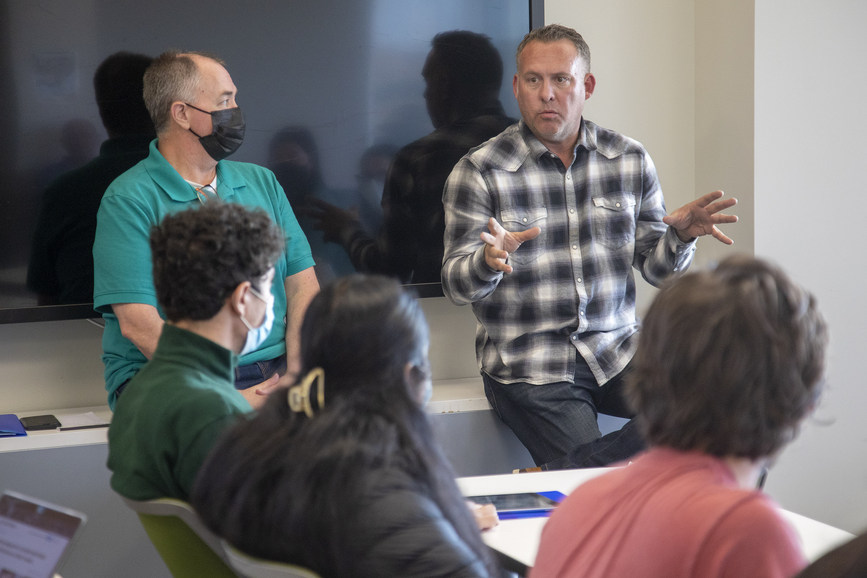 Democratic Assemblyman Adam Gray, running for the open seat in the 13th Congressional District of California, teaches a political science class at U.C. Merced, Wednesday, Oct. 26, 2022. (Karl Mondon/Bay Area News Group)