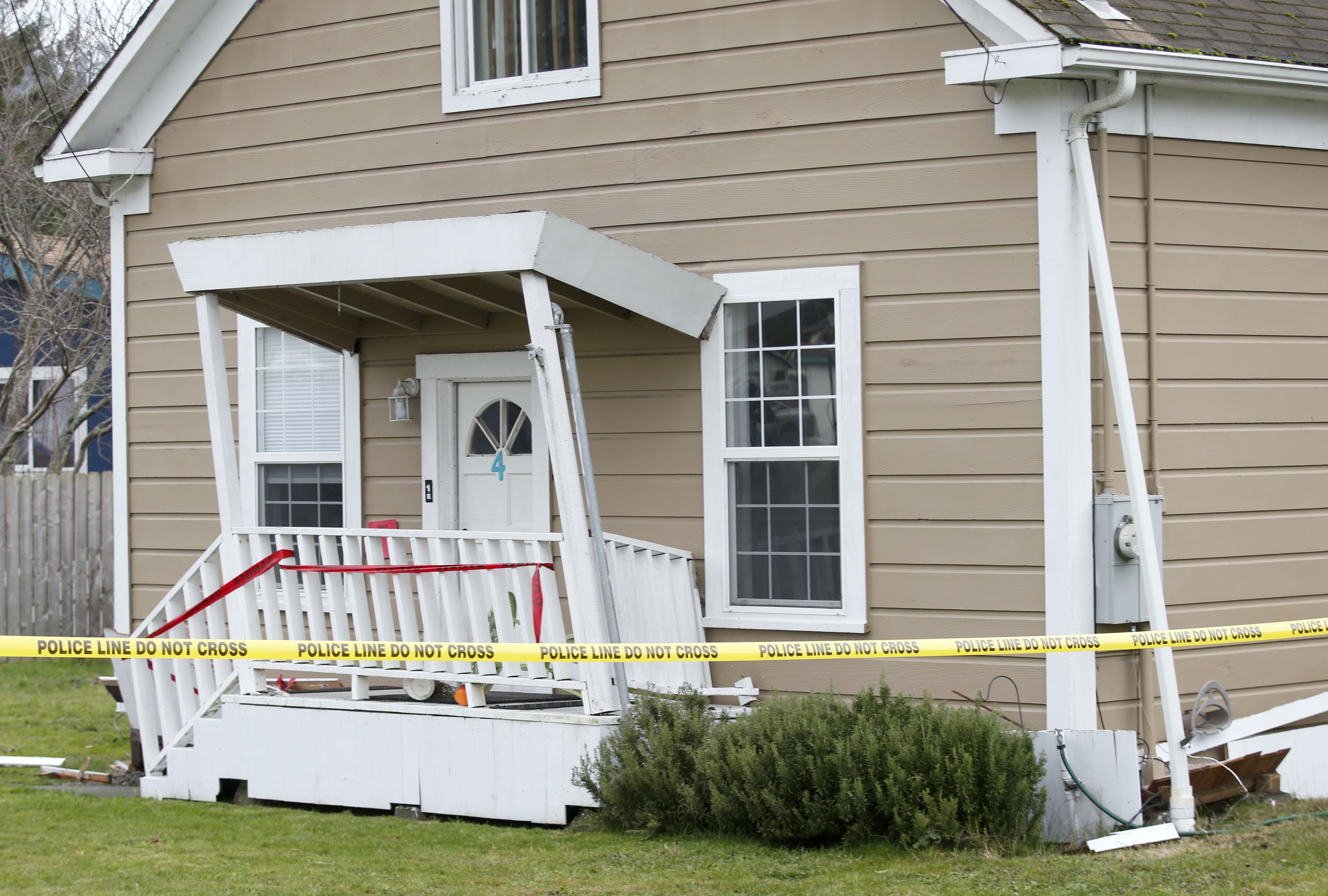 Earthquake damage is seen at Jacqui McIntosh's house on Painter Street in Rio Dell, Calif., on Tuesday, Dec. 20, 2022. 