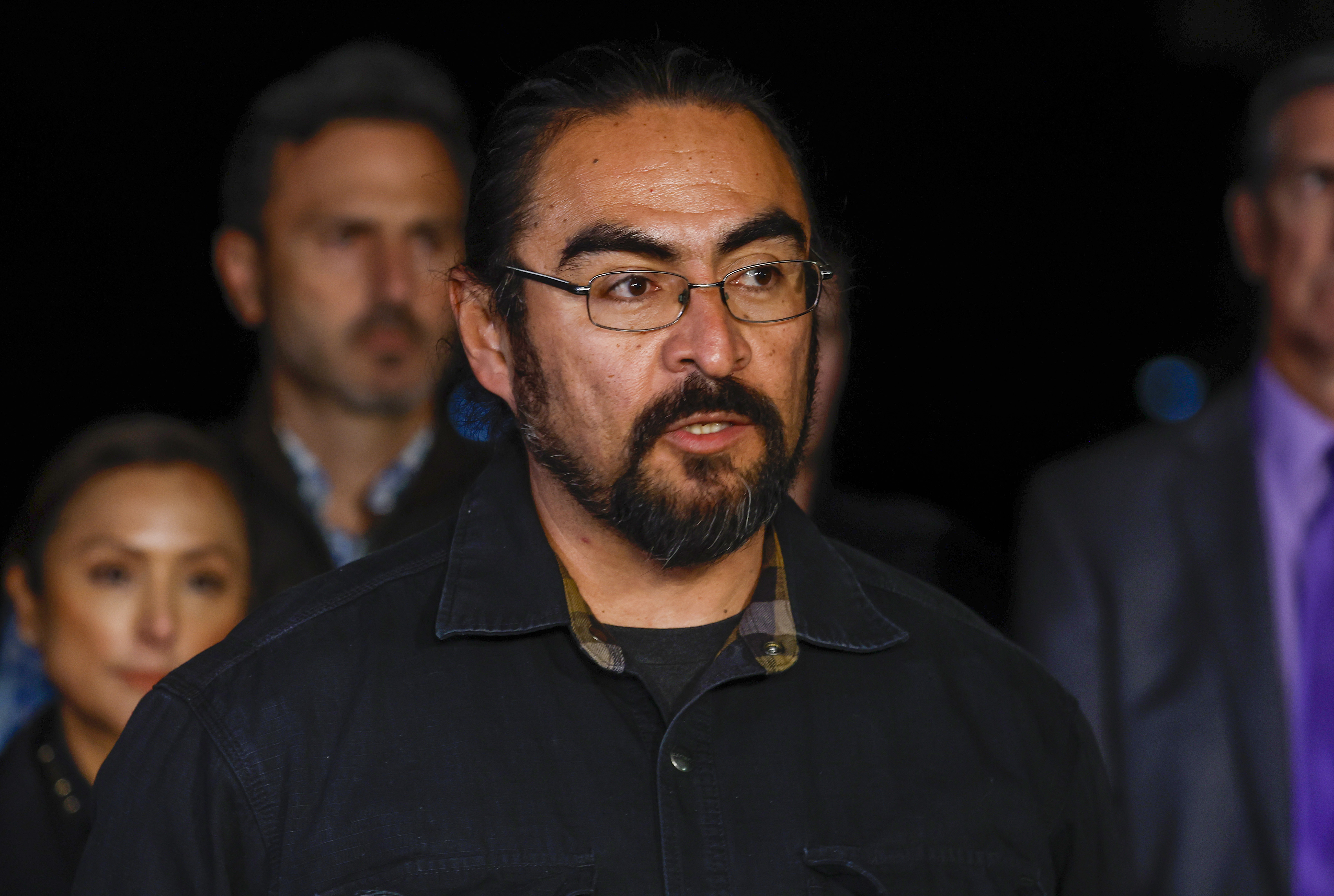 Half Moon Bay Vice Mayor Joaquin Jimenez speaks during a press conference in downtown Half Moon Bay, Calif., on Monday, Jan. 23, 2023. (Nhat V. Meyer/Bay Area News Group)