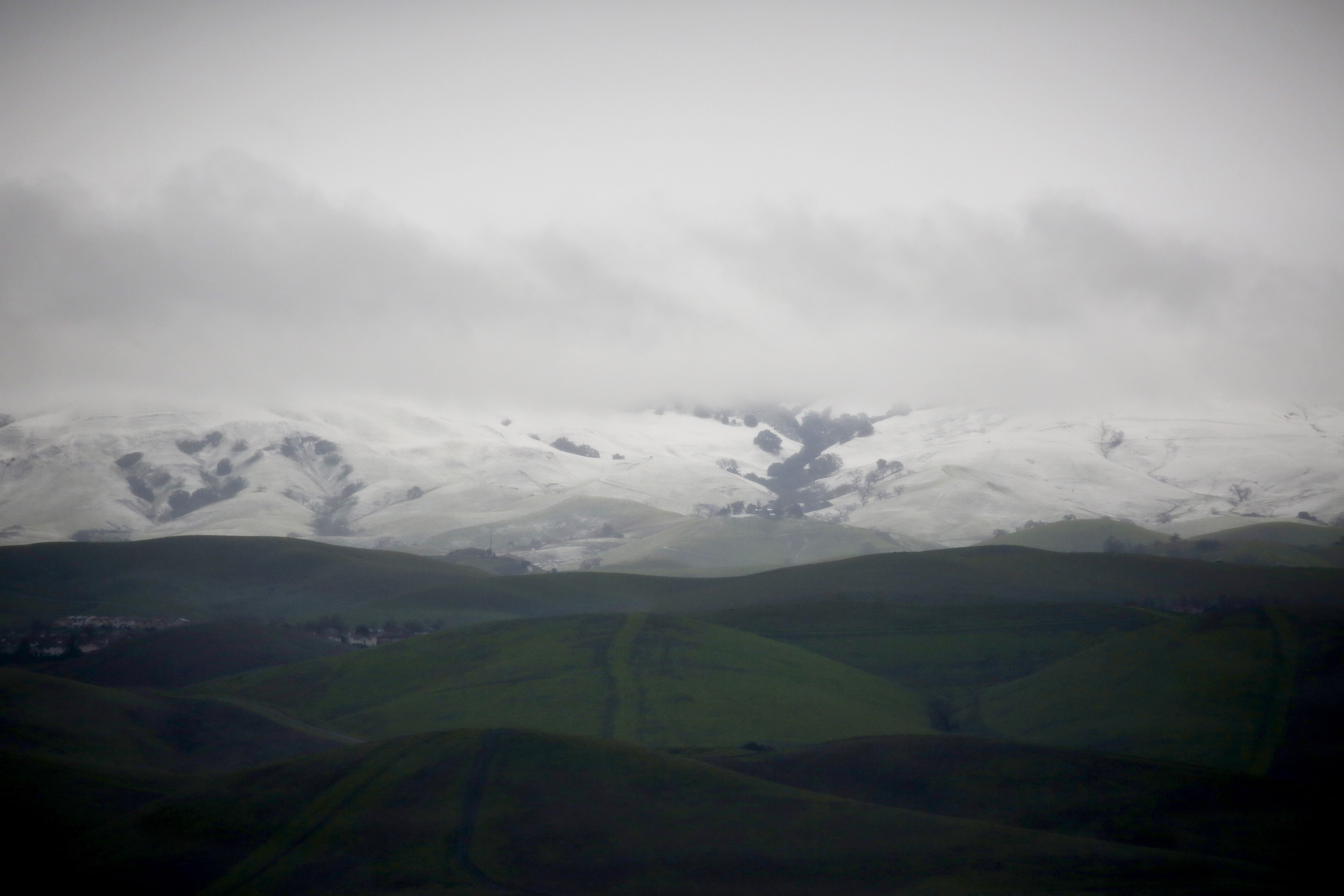 San Ramon and Dublin residents woke up to see snow on the hills east of the cities after a winter storm came through the Bay Area on Friday, February 24, 2023. (Sarah Dussault/Bay Area News Group)