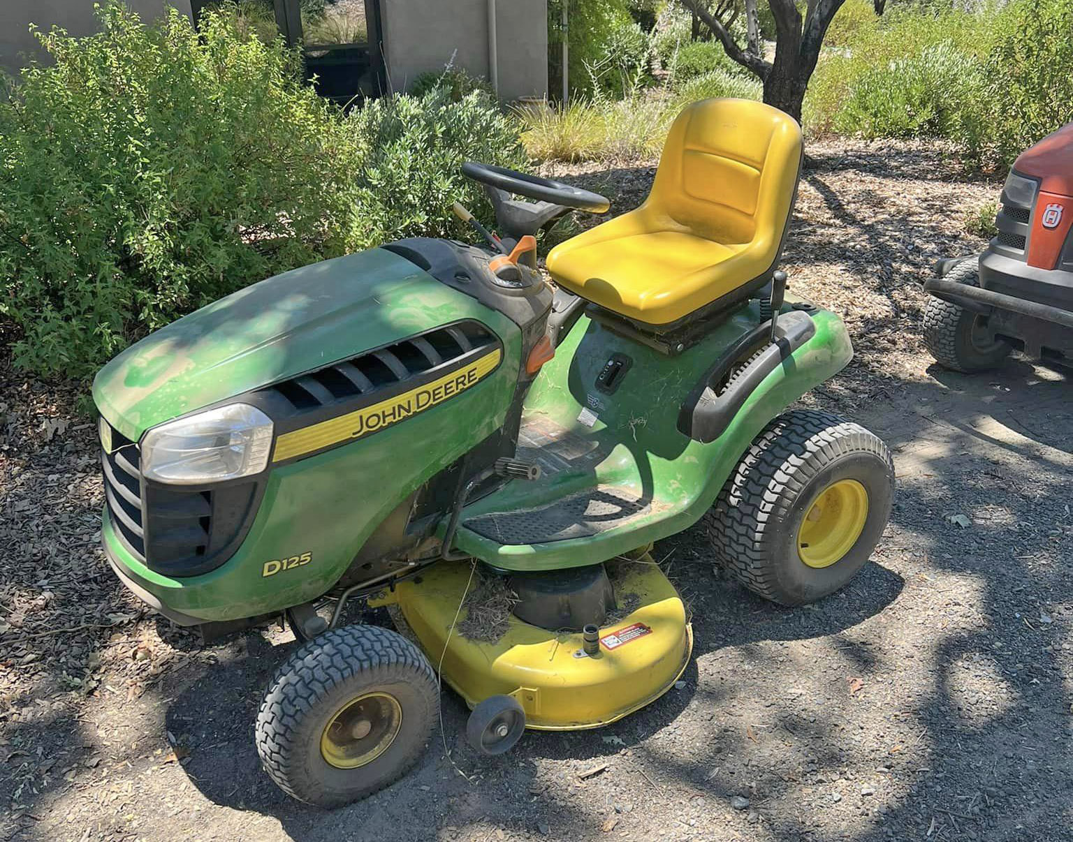 A man was arrested Saturday, July 6, in connection with the 11-acre Pocket Fire north of Geyserville after using a riding lawn mower like this one in dry grass. (Cal Fire Sonoma-Lake-Napa Unit/Facebook)