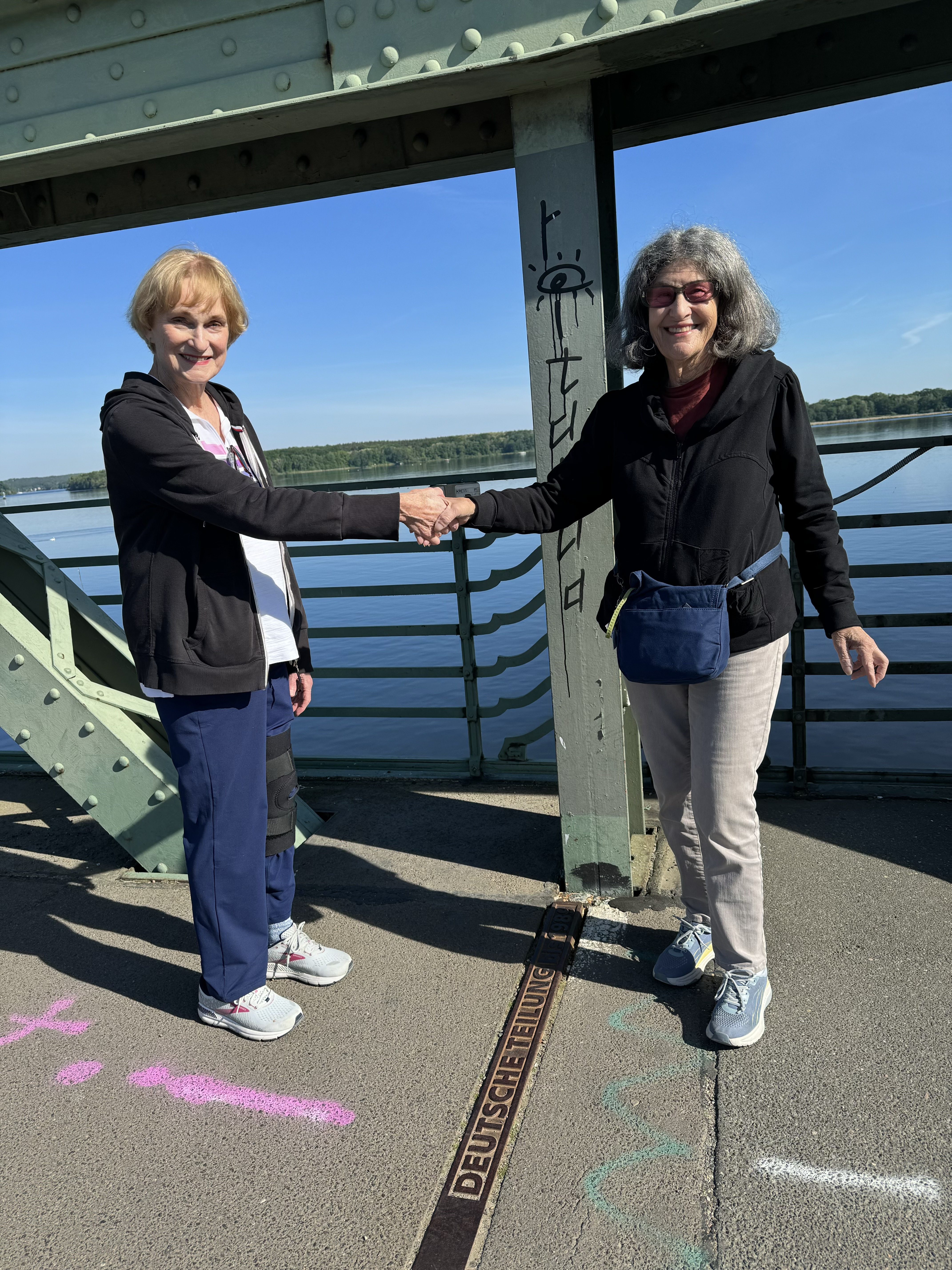 Walnut Creek residents Gail Murray and Nan Siegel's visit to Potsdam, Germany, in May included a visit to the Bridge of Spies. (Courtesy Gail Murray)