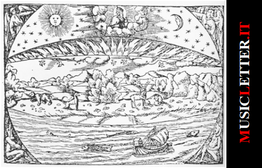 Il mondo, i suoi quattro elementi, il firmamento e Dio. Cosmografia Universale, 1559.