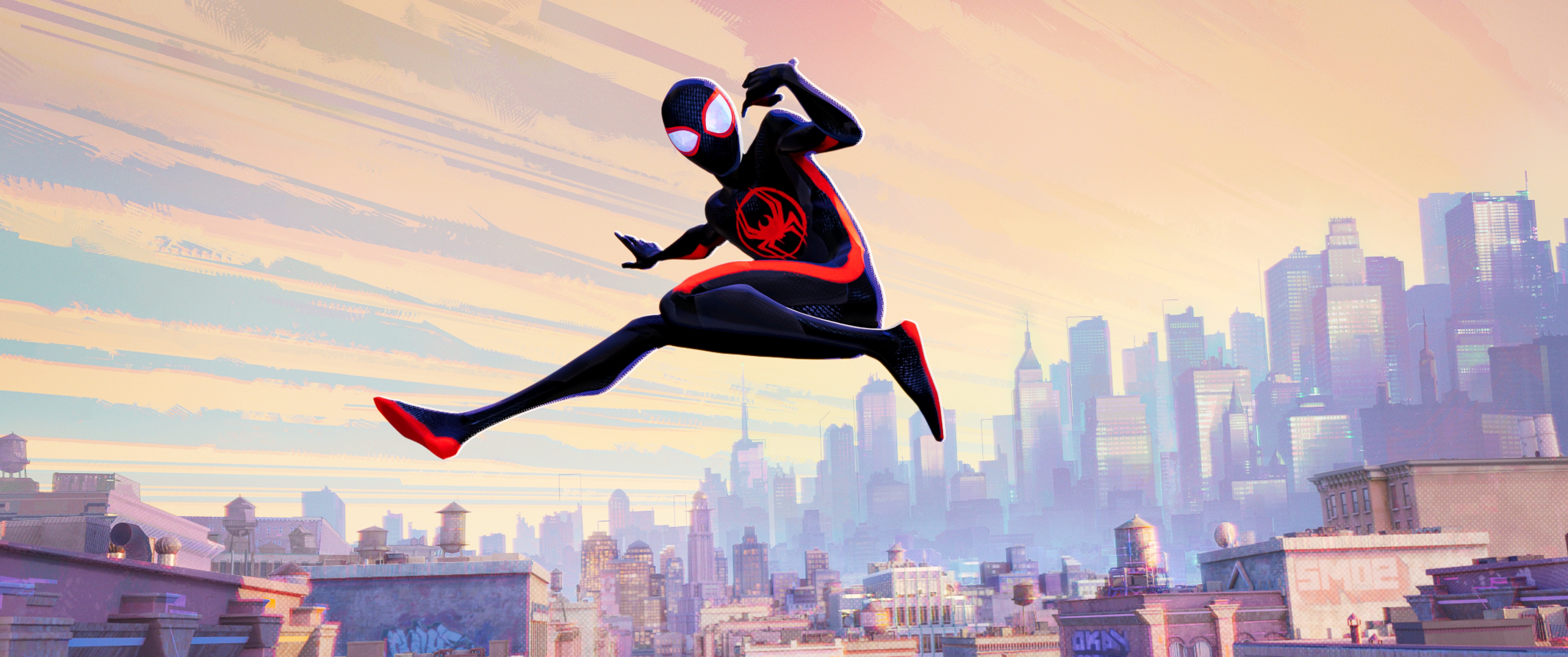 Miles Morales' Spider-Man (voiced by Shameik Moore) leaps back into action in "Spider-Man: Across the Spider-Verse." (Sony Pictures Animation)