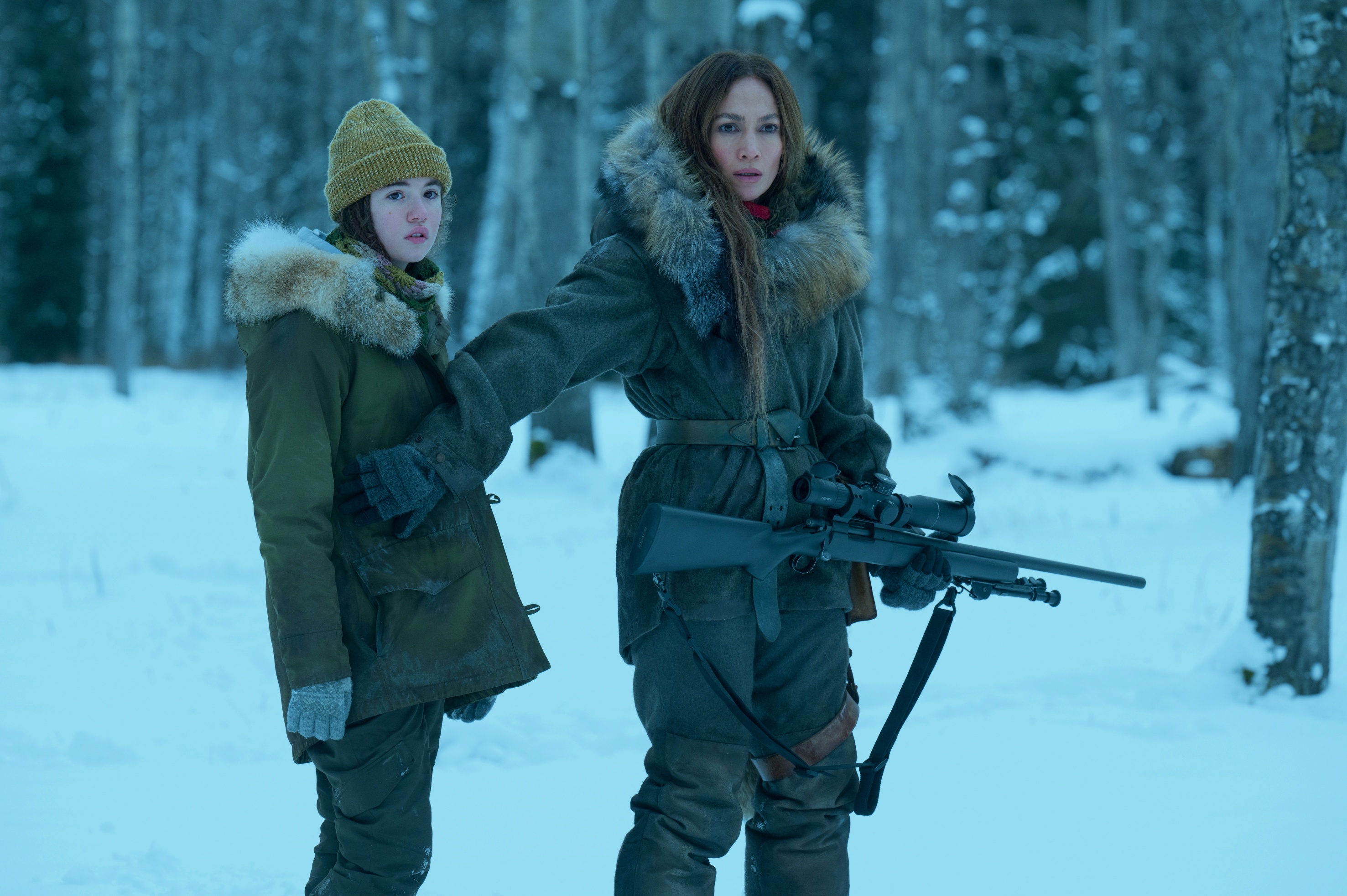 Lucy Paez as Zoe and Jennifer Lopez appear in a scene from "The Mother," one of Netflix's high-profile summer releases. (Courtesy of Netflix)
