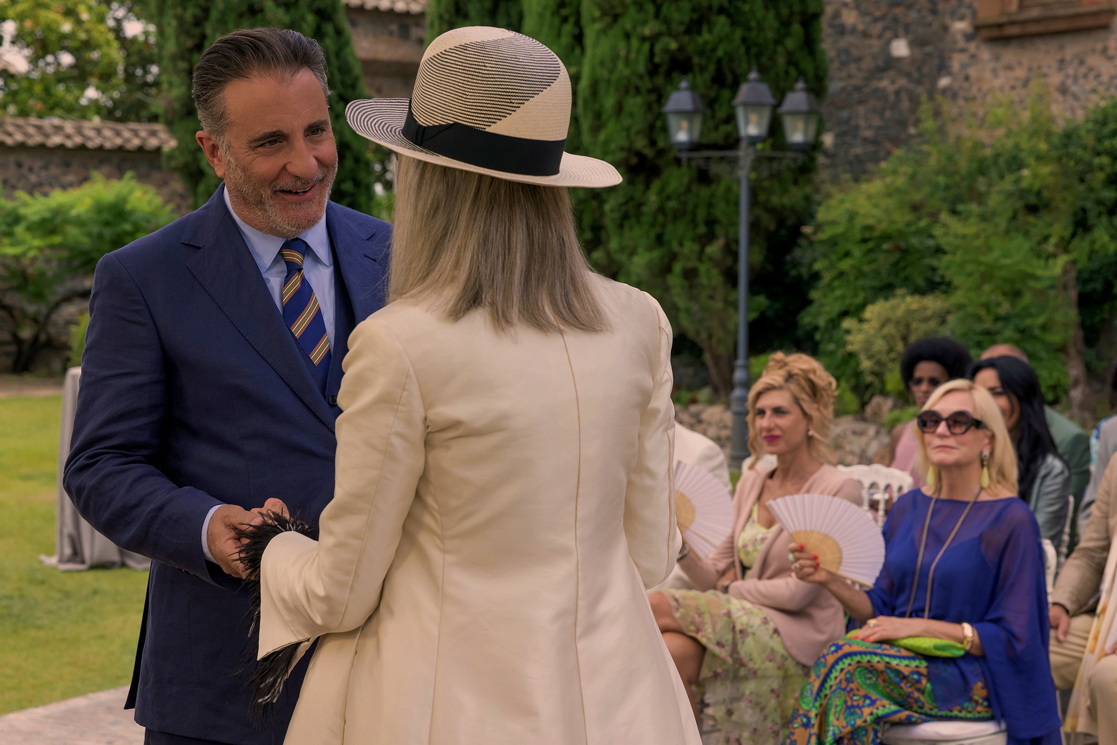Andy Garcia and Diane Keaton share a scene in "Book Club: The Next Chapter." (Courtesy of Focus Features)