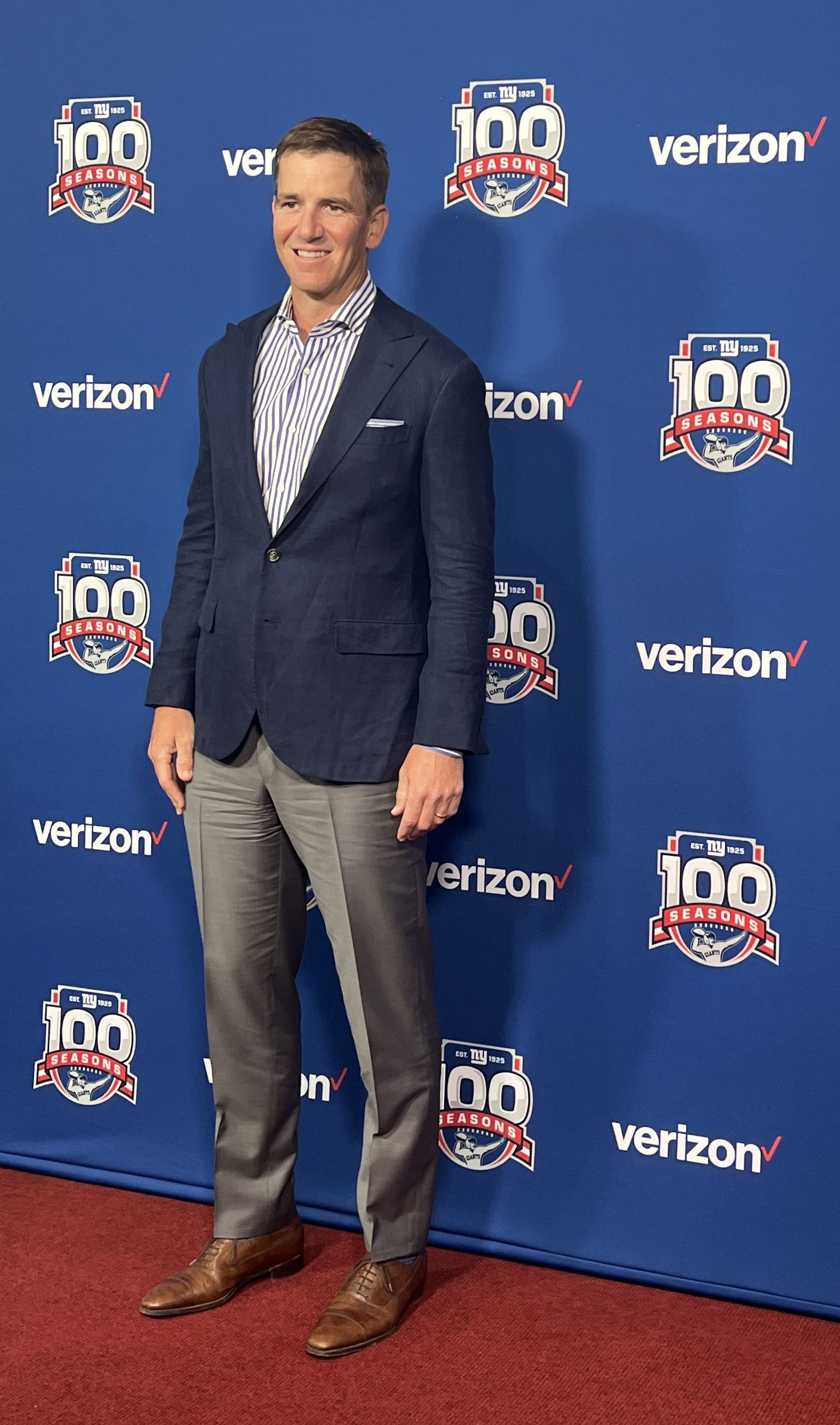 Eli Manning at the Giants' "A Night with Legends" event celebrating the team's 100th season.