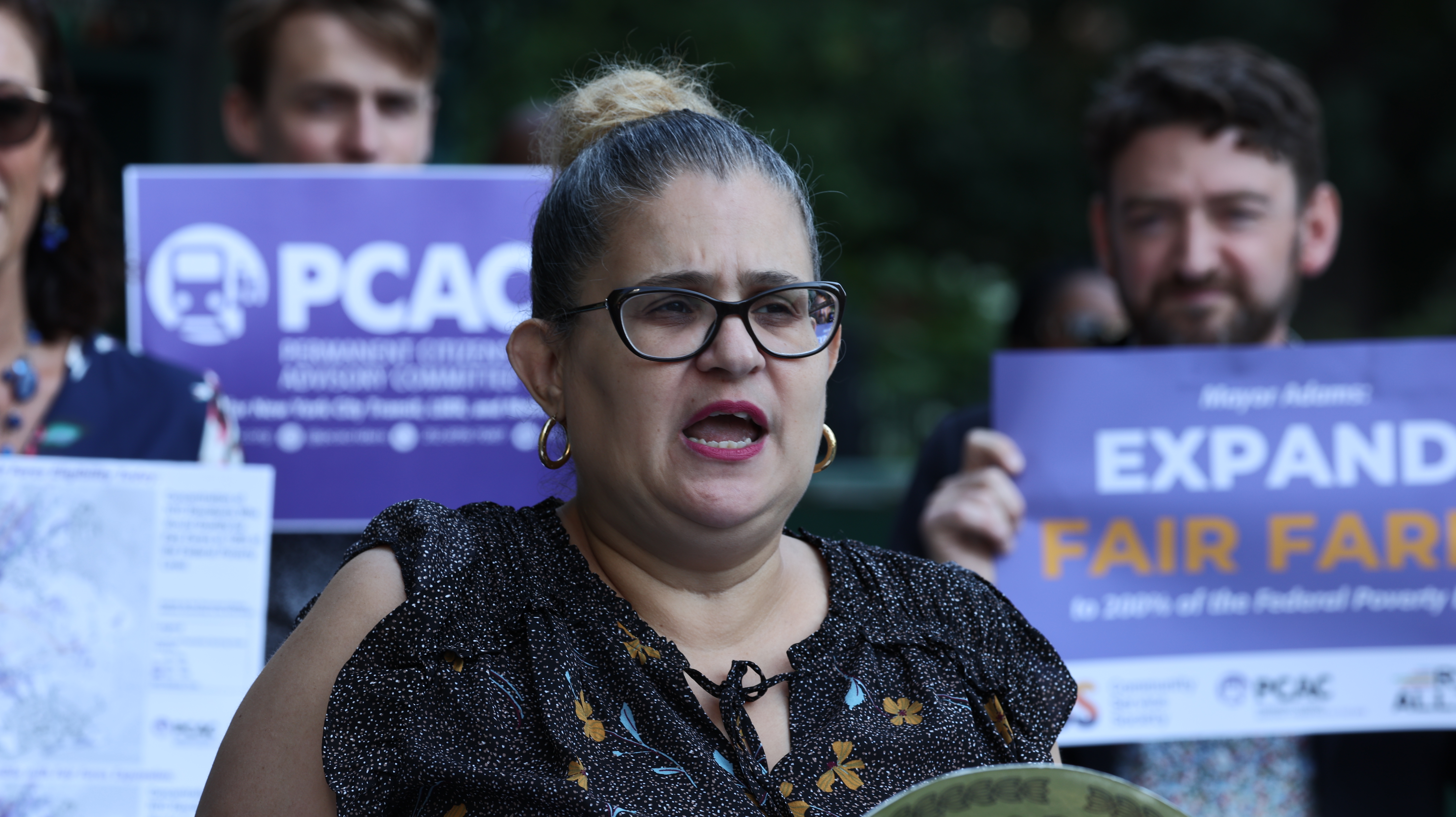 New York City Council member Diana Ayala is pictured at City Hall Park, Brooklyn Bridge-City Hall, Subway Station, early Monday, June 04, 2024, addressing a press conference calling for expanding fair fare eligibility. (Luiz C. Ribeiro for NY Daily News)