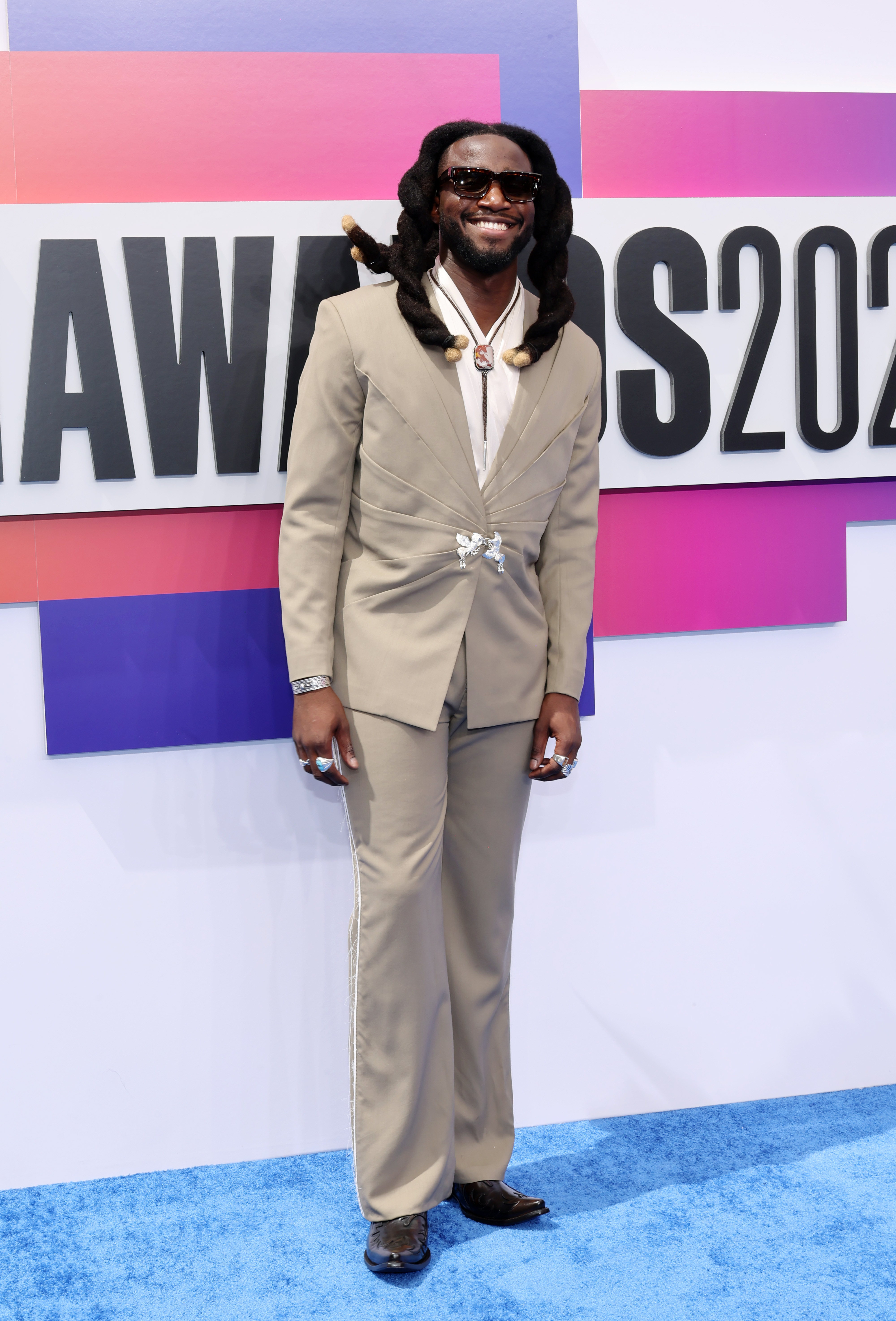 LOS ANGELES, CALIFORNIA - JUNE 30: Shaboozey attends the 2024 BET Awards at Peacock Theater on June 30, 2024 in Los Angeles, California. (Photo by Amy Sussman/Getty Images)